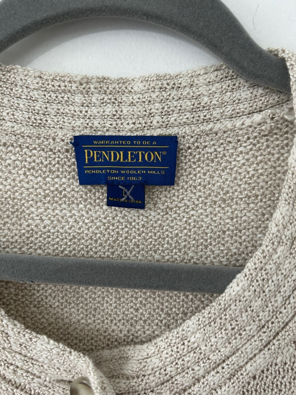Pendleton Cotton Sweater Women’s L Cream Summer Knit Casual Cardigan - Picture 5 of 15